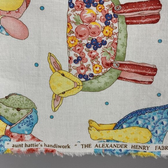 Alexander Henry Aunt Hattie's Handiwork Stuffed Toy Animals Cotton Fabric 1 Yard - Picture 3 of 8